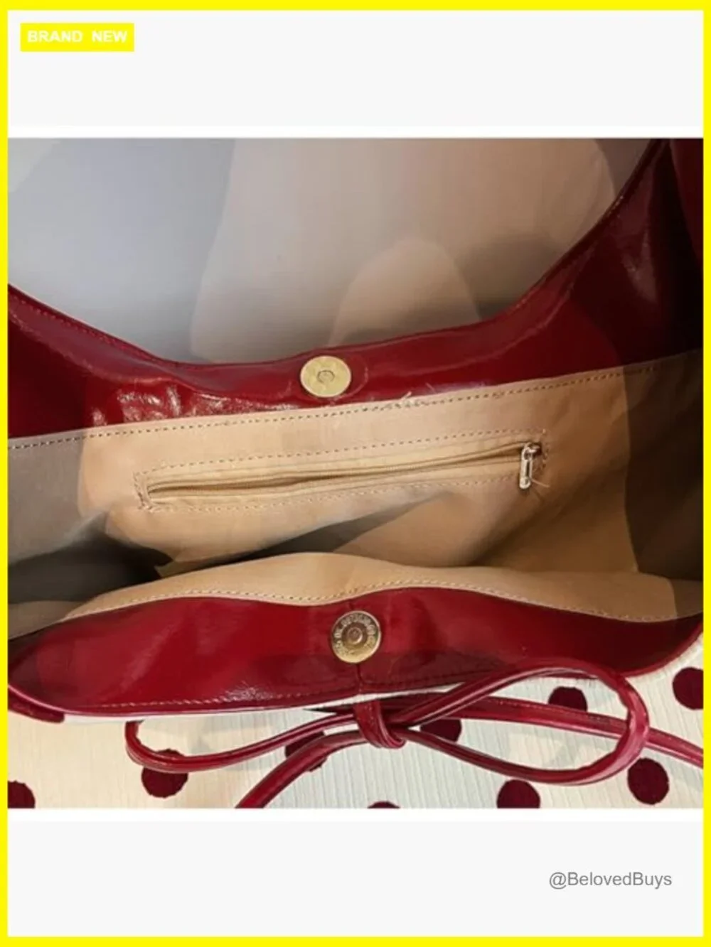 Slouchy Polka Dot Hobo Bag Crescent Crossbody Shoulder Purse Tote